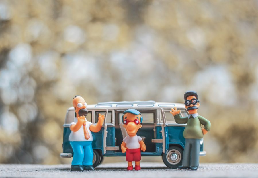 Figures of Homer, Milhouse, and Ned Flanders