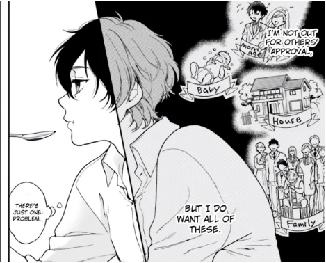 Dark-haired boy longs for a baby, house, and marriage to a wife; but he says there's a problem.